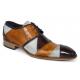 Duca Di Matiste "Imperio" Brown Combo Genuine Italian Calfskin Lace-Up Shoes.